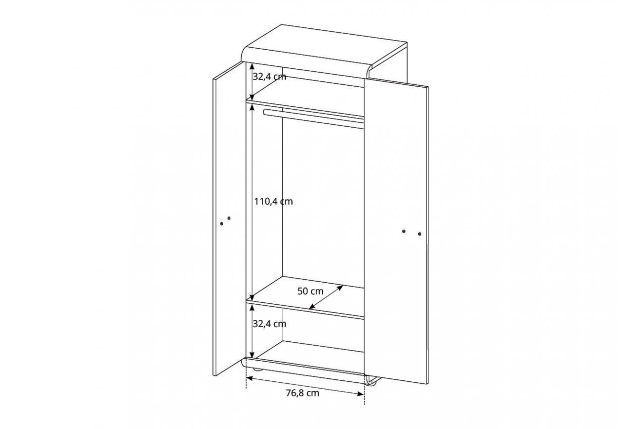 Szafa Link 80 Dąb Sonoma