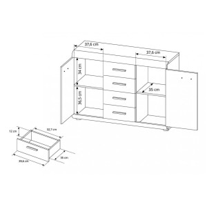 Komoda Link 140 Dąb Sonoma