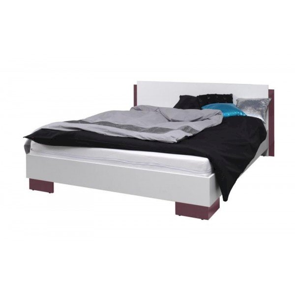 Sypialnia Lux Biały + Fioletowy Połysk