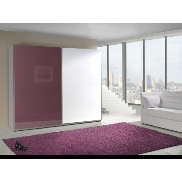 Sypialnia Lux Biały + Fioletowy Połysk
