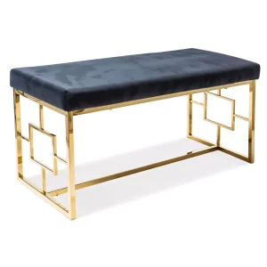 ławka noir złoty/czarny aksamit tap.105