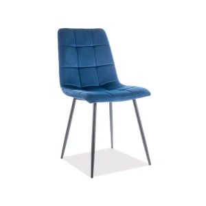 Krzesło mila velvet czarny stelaż/granatowy bluvel 86