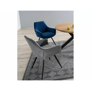 Krzesło linea velvet czarny stelaż/szary bluvel 14