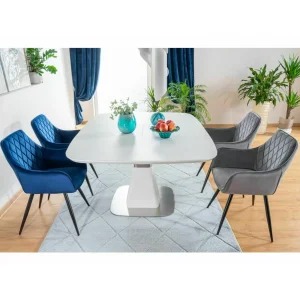 Krzesło linea velvet czarny stelaż/szary bluvel 14