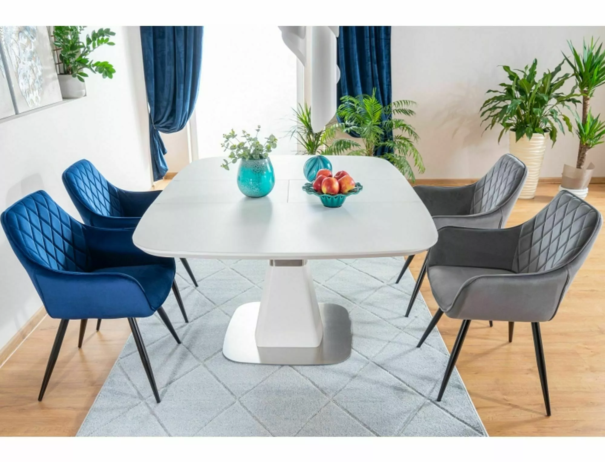 Krzesło linea velvet czarny stelaż/szary bluvel 14