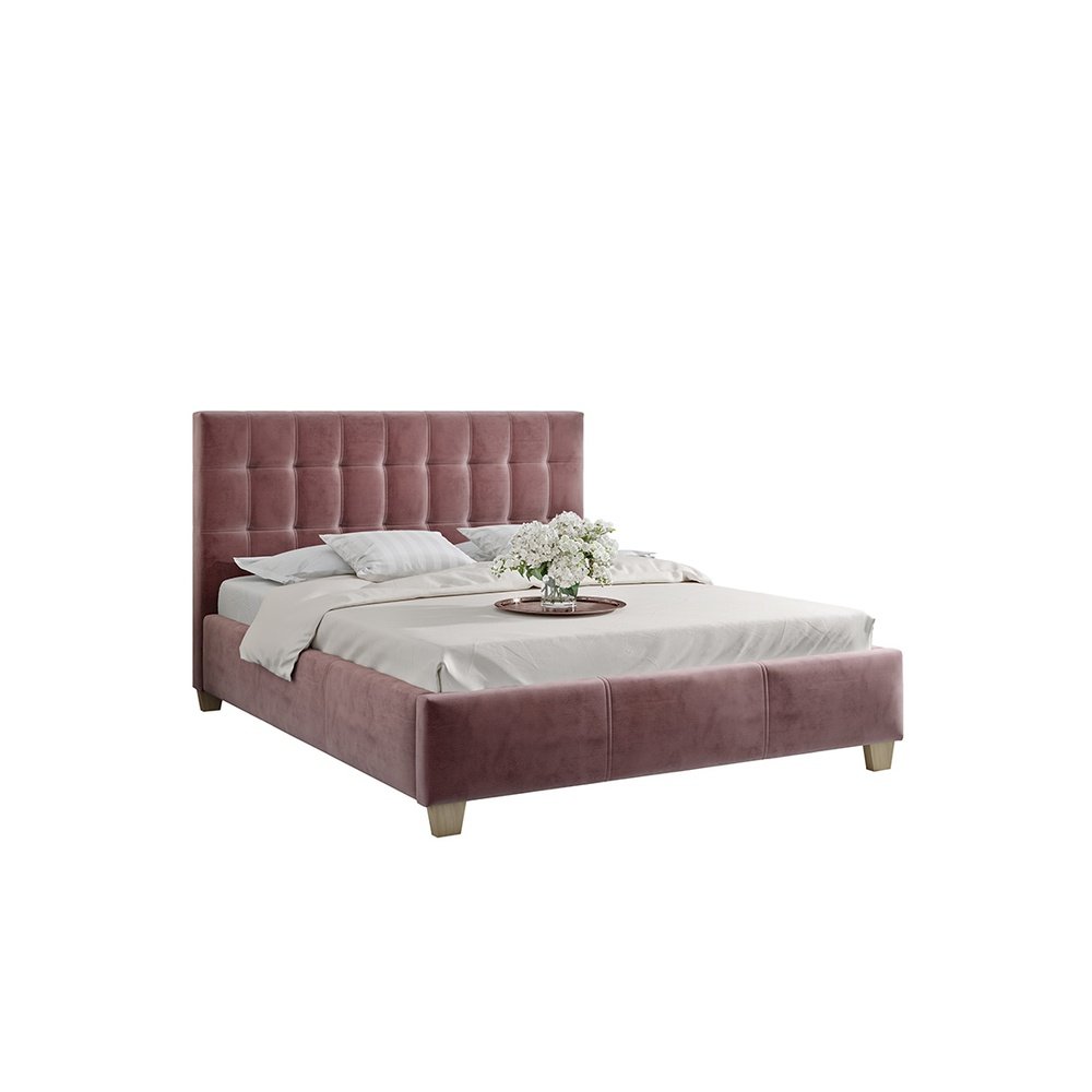 (90x200) PROMOCJA Łóżko tapicerowane Dolores + Stelaż + Materac + Pojemnik