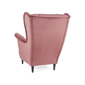 Fotel lady velvet róż antyczny bluvel 52 / wenge