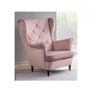 Fotel lady velvet róż antyczny bluvel 52 / wenge