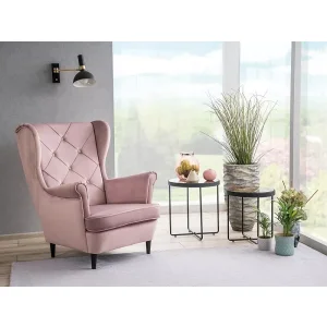 Fotel lady velvet róż antyczny bluvel 52 / wenge