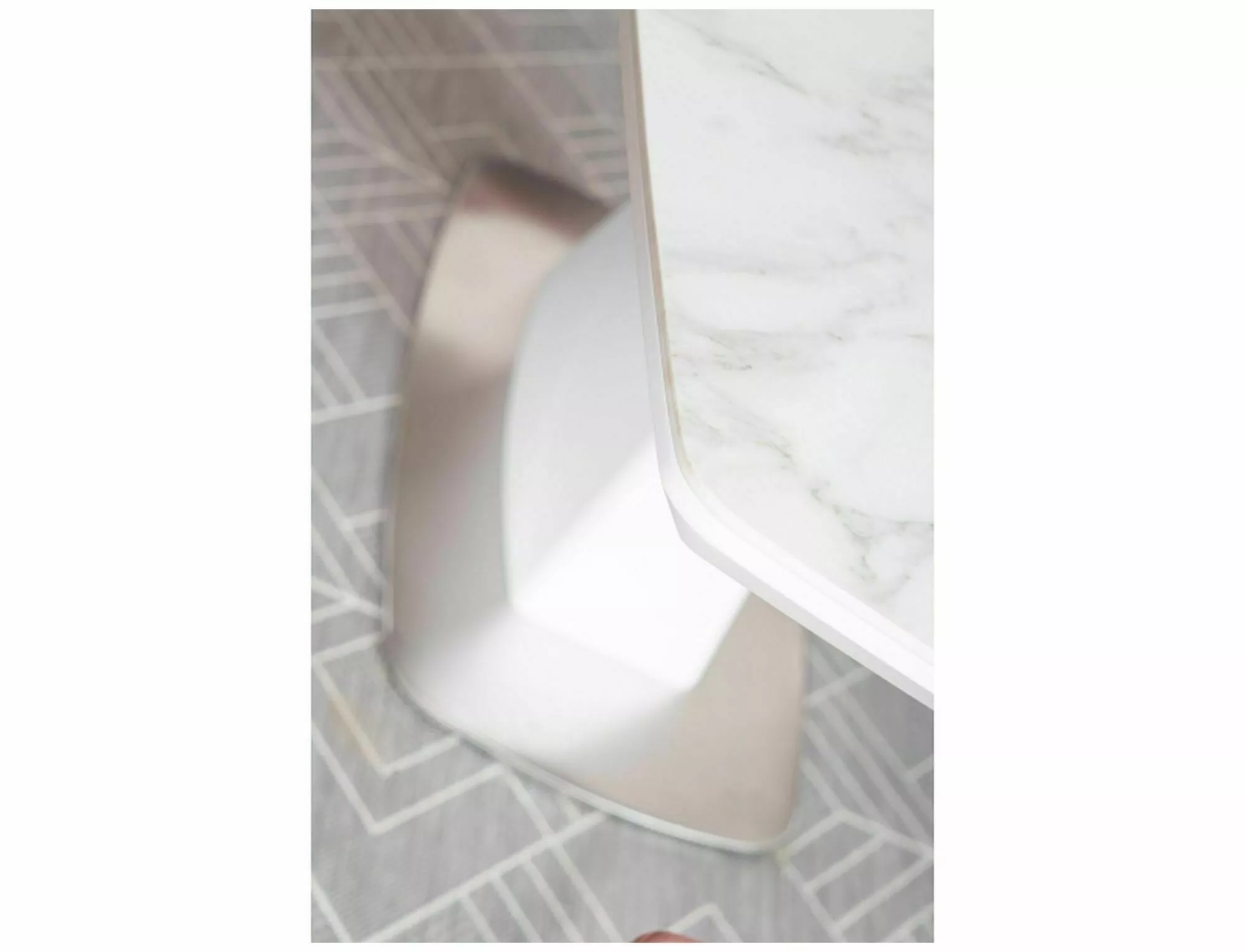 Stół saturn ii ceramic biały efekt marmuru/biały mat 160(210)x90