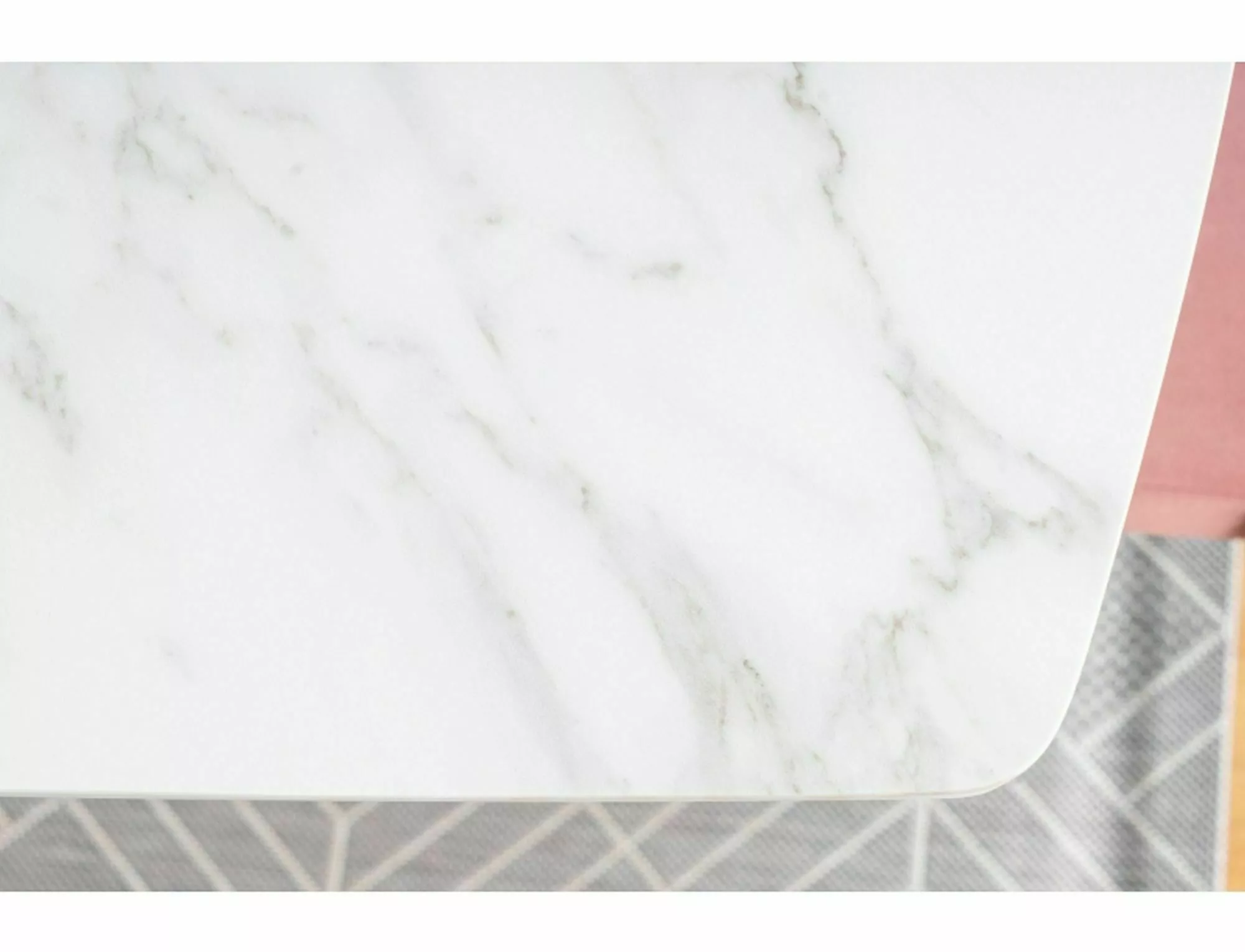 Stół saturn ii ceramic biały efekt marmuru/biały mat 160(210)x90