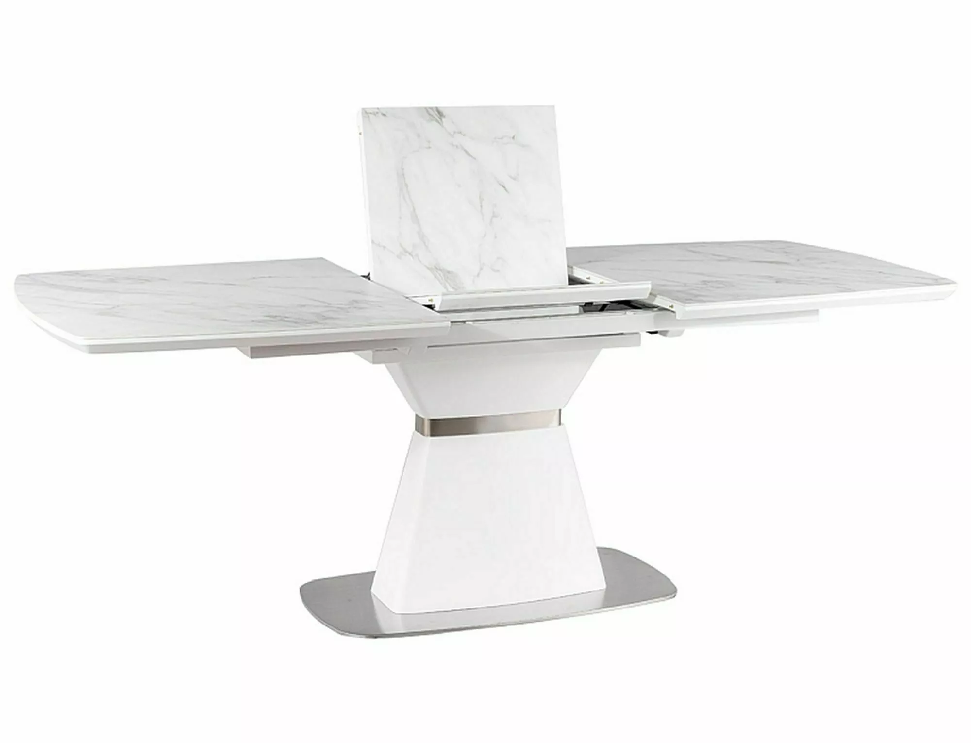 Stół saturn ii ceramic biały efekt marmuru/biały mat 160(210)x90