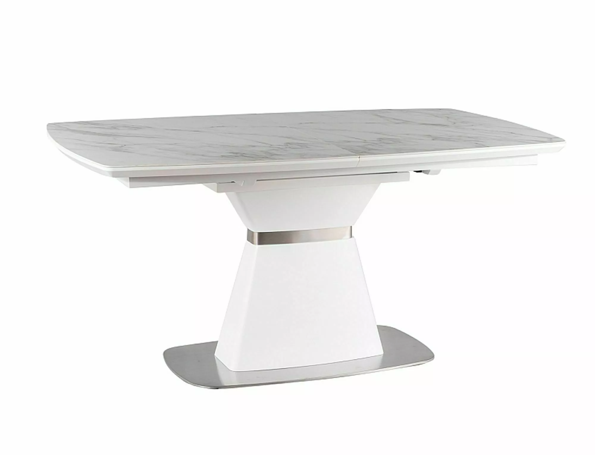 Stół saturn ii ceramic biały efekt marmuru/biały mat 160(210)x90