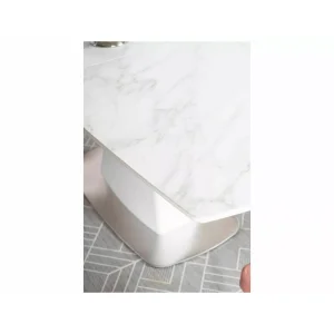 Stół saturn ii ceramic biały efekt marmuru/biały mat 160(210)x90