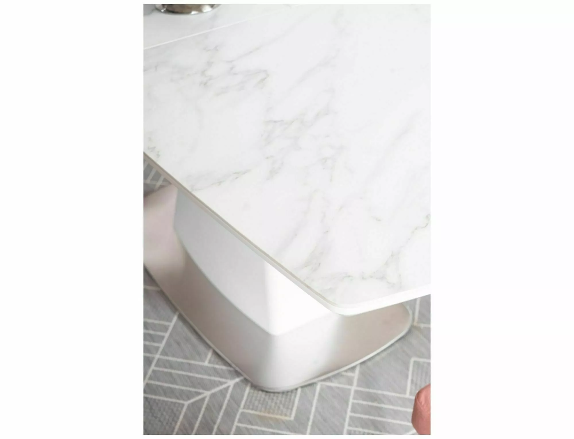 Stół saturn ii ceramic biały efekt marmuru/biały mat 160(210)x90