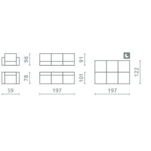 Zestaw wypoczynkowy Toffi 3+1