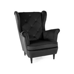 Fotel lady velvet czarny bluvel 19 / wenge