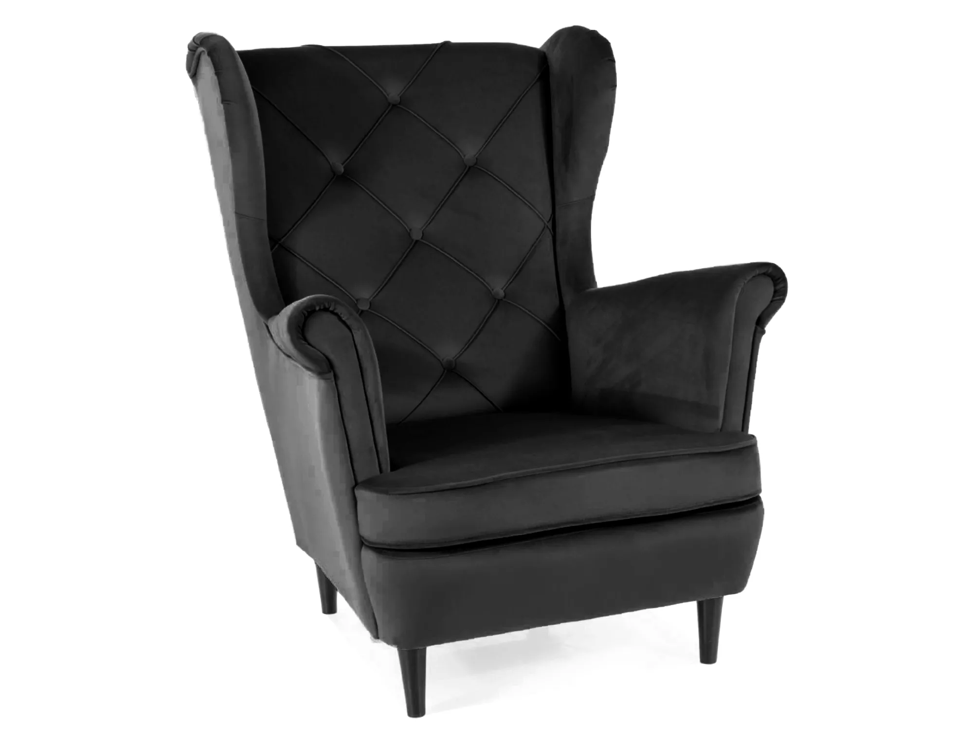 Fotel lady velvet czarny bluvel 19 / wenge