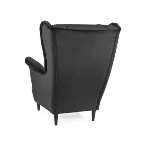 Fotel lady velvet czarny bluvel 19 / wenge