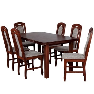 Stół Fornir 4 + 6 krzeseł Łuk (zest. FX18)