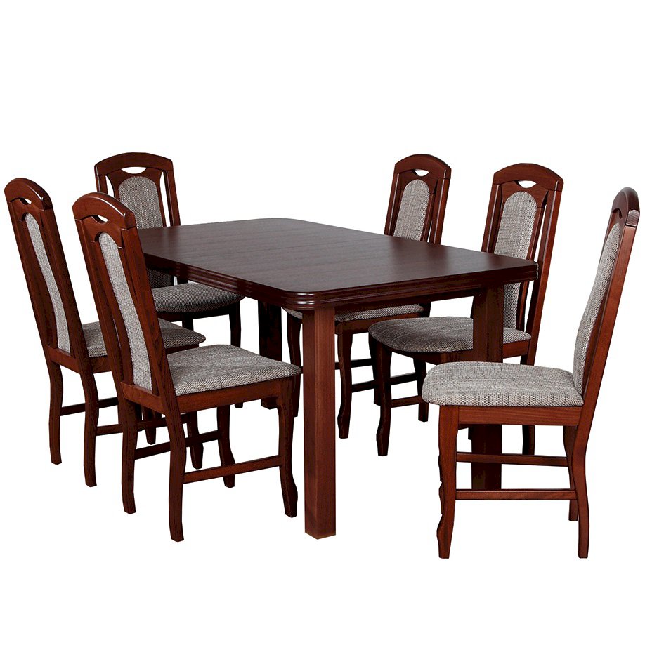 Stół Fornir 4 + 6 krzeseł Łuk (zest. FX18)