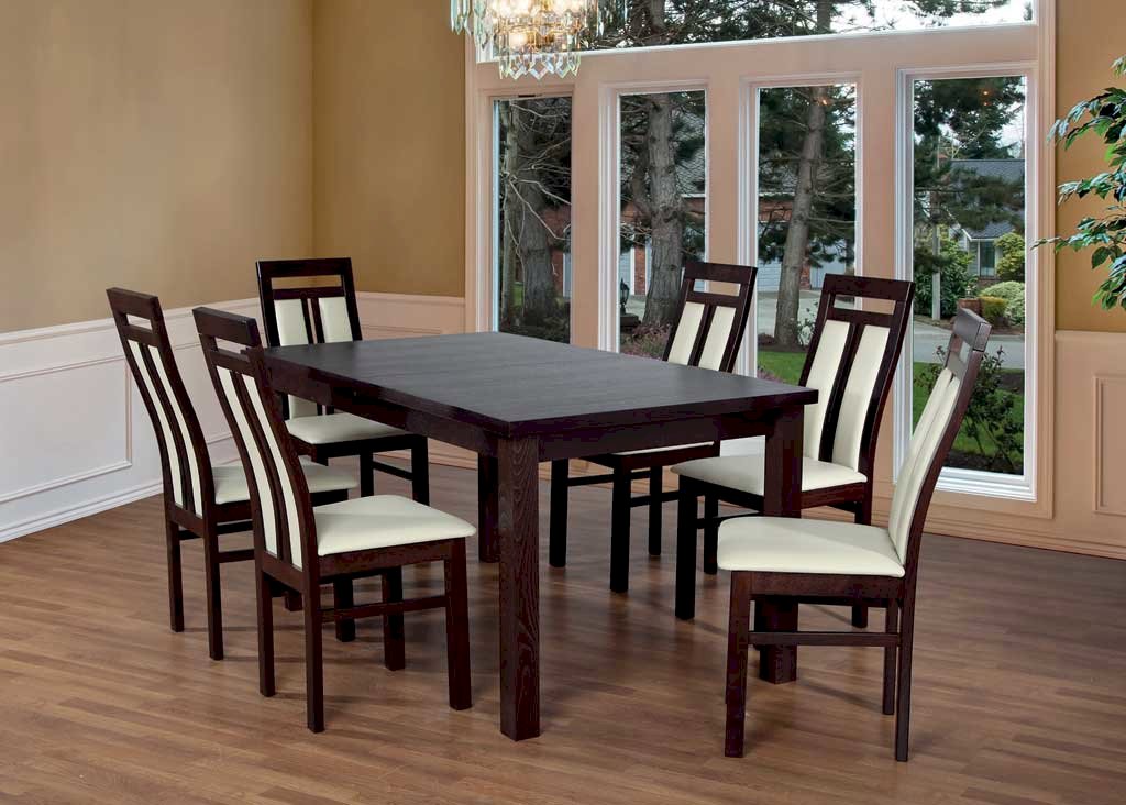 Stół Fornir Max 6 + 6 krzeseł Werona (zest. FX7)