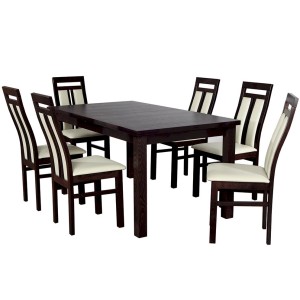 Stół Fornir Max 6 + 6 krzeseł Werona (zest. FX7)