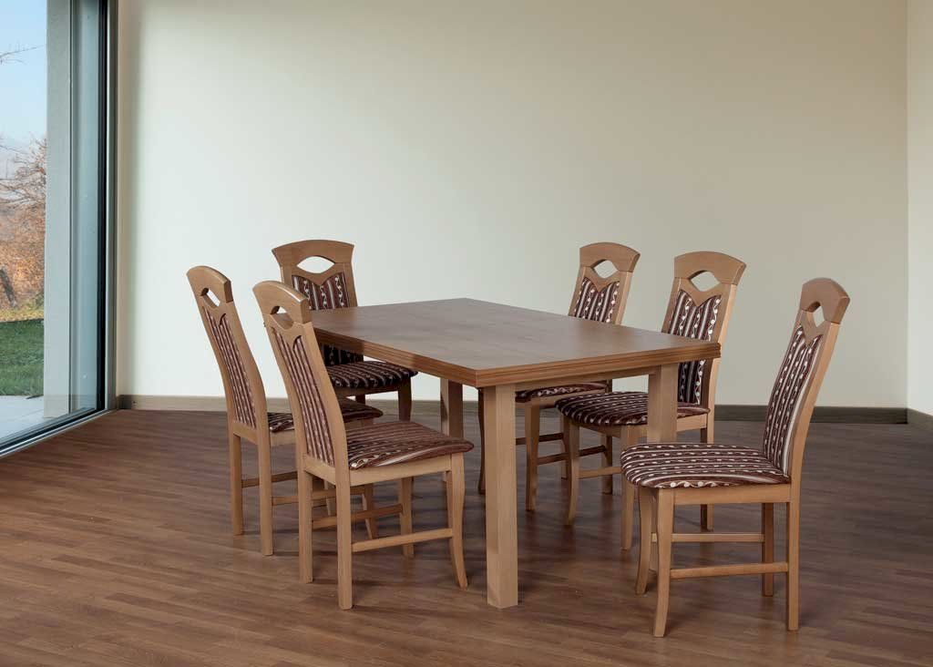 Stół Fornir 2 + 6 krzeseł Kamil (zest. FX16)