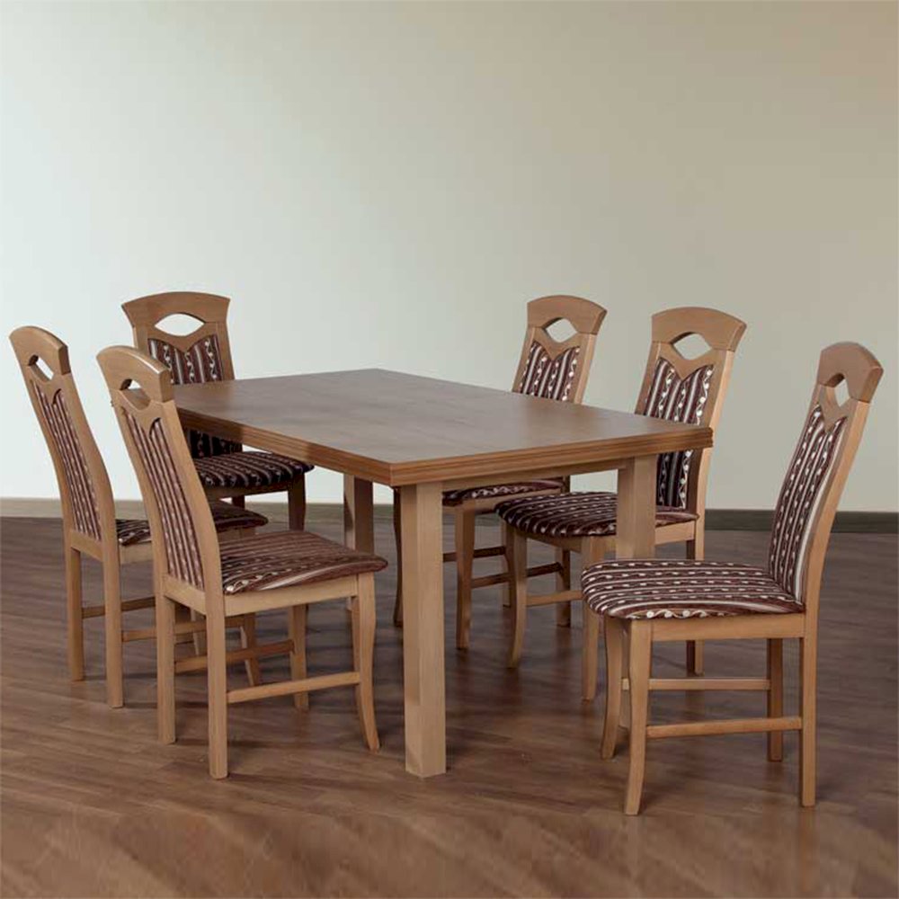 Stół Fornir 2 + 6 krzeseł Kamil (zest. FX16)