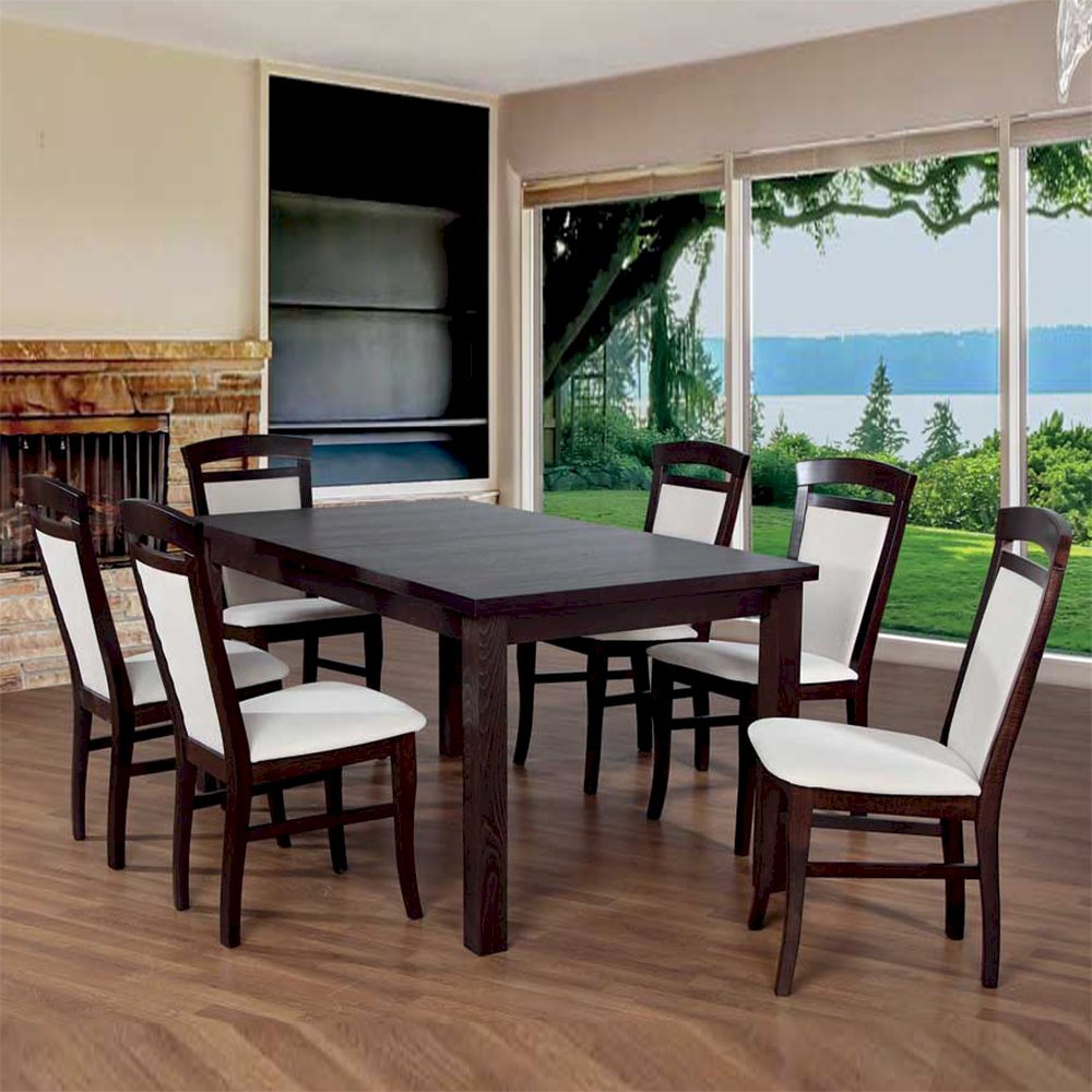 Stół Fornir Max 6 + 6 krzeseł Tolek (zest. FX13)