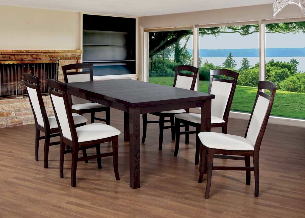 Stół Fornir Max 6 + 6 krzeseł Tolek (zest. FX13)