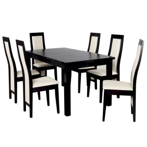 Stół Fornir Max 6 + 6 krzeseł Kanzas Wysoki (zest. FX24)