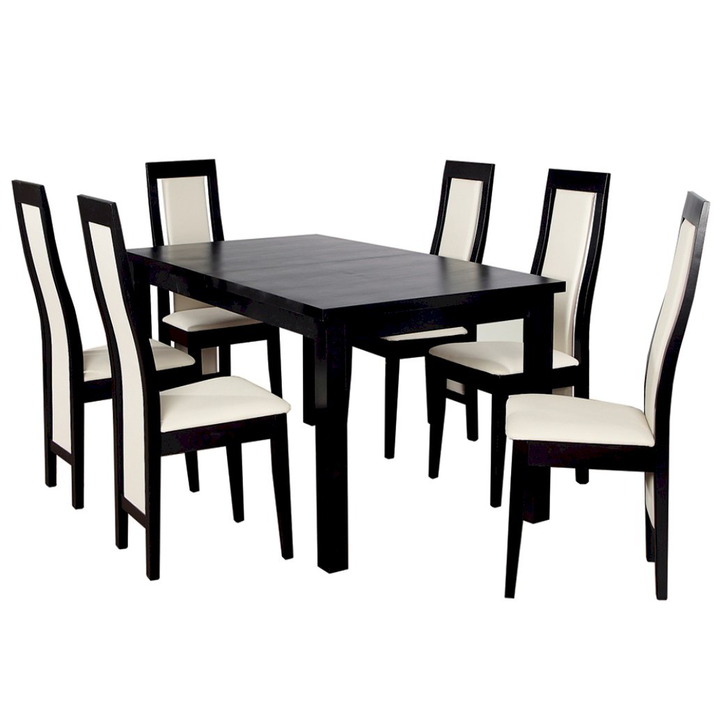 Stół Fornir Max 6 + 6 krzeseł Kanzas Wysoki (zest. FX24)