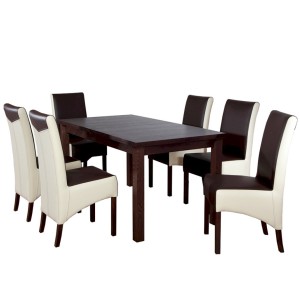 Stół Fornir Max 6 + 6 krzeseł Kinga (zest. FX5)