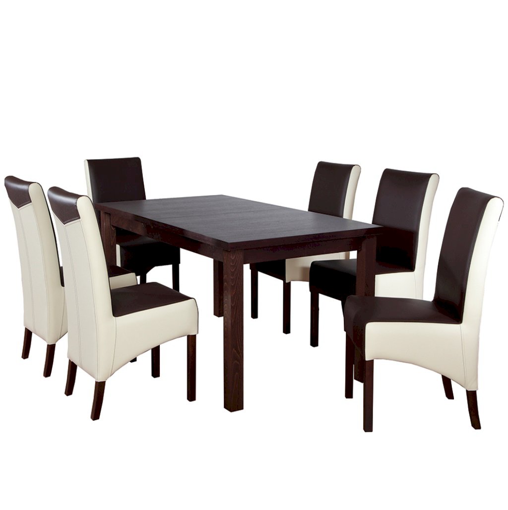 Stół Fornir Max 6 + 6 krzeseł Kinga (zest. FX5)