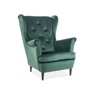 Fotel lady velvet zielony bluvel 78 / wenge