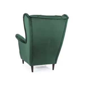 Fotel lady velvet zielony bluvel 78 / wenge