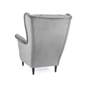 Fotel lady velvet szary bluvel 14 / wenge