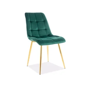 Krzesło chic velvet złoty stelaż/zielony bluvel 78