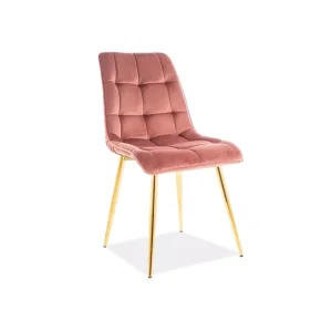 Krzesło chic velvet złoty stelaż/róż antyczny bluvel 52