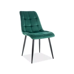 Krzesło chic velvet czarny stelaż/zielony bluvel 78