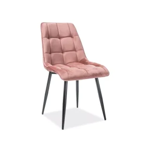 Krzesło chic velvet czarny stelaż/róż antyczny bluvel 52
