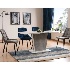 Krzesło chic velvet czarny stelaż/granatowy bluvel 86