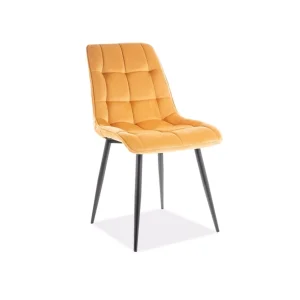 Krzesło chic velvet czarny stelaż/curry bluvel 68