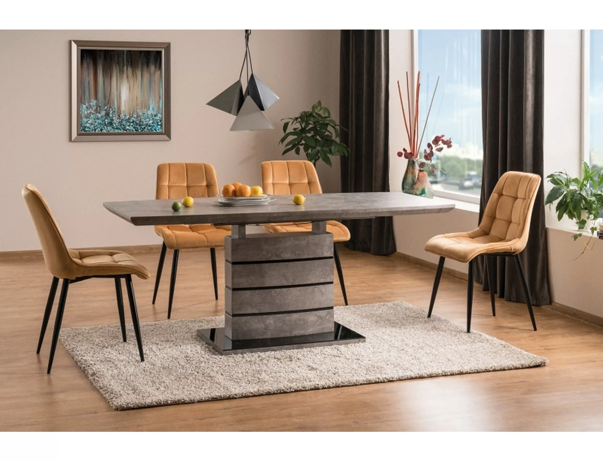 Krzesło chic velvet czarny stelaż/curry bluvel 68