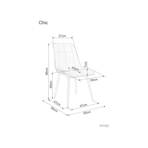 Krzesło chic velvet czarny stelaż/czarny bluvel 19