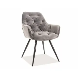 Krzesło cherry velvet czarny stelaż/szary bluvel14