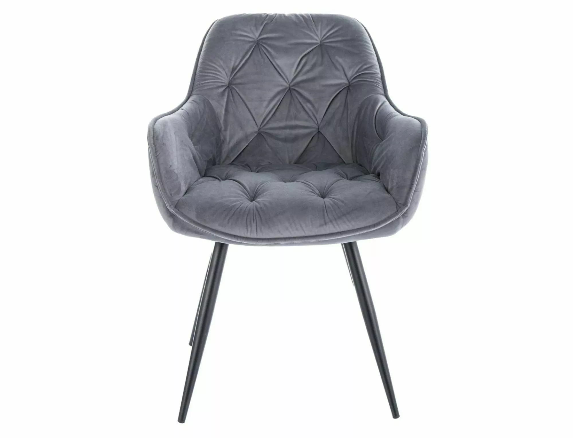 Krzesło cherry velvet czarny stelaż/szary bluvel14