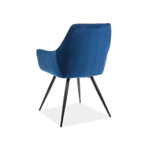 Krzesło cherry velvet czarny stelaż/granatowy bluvel 86