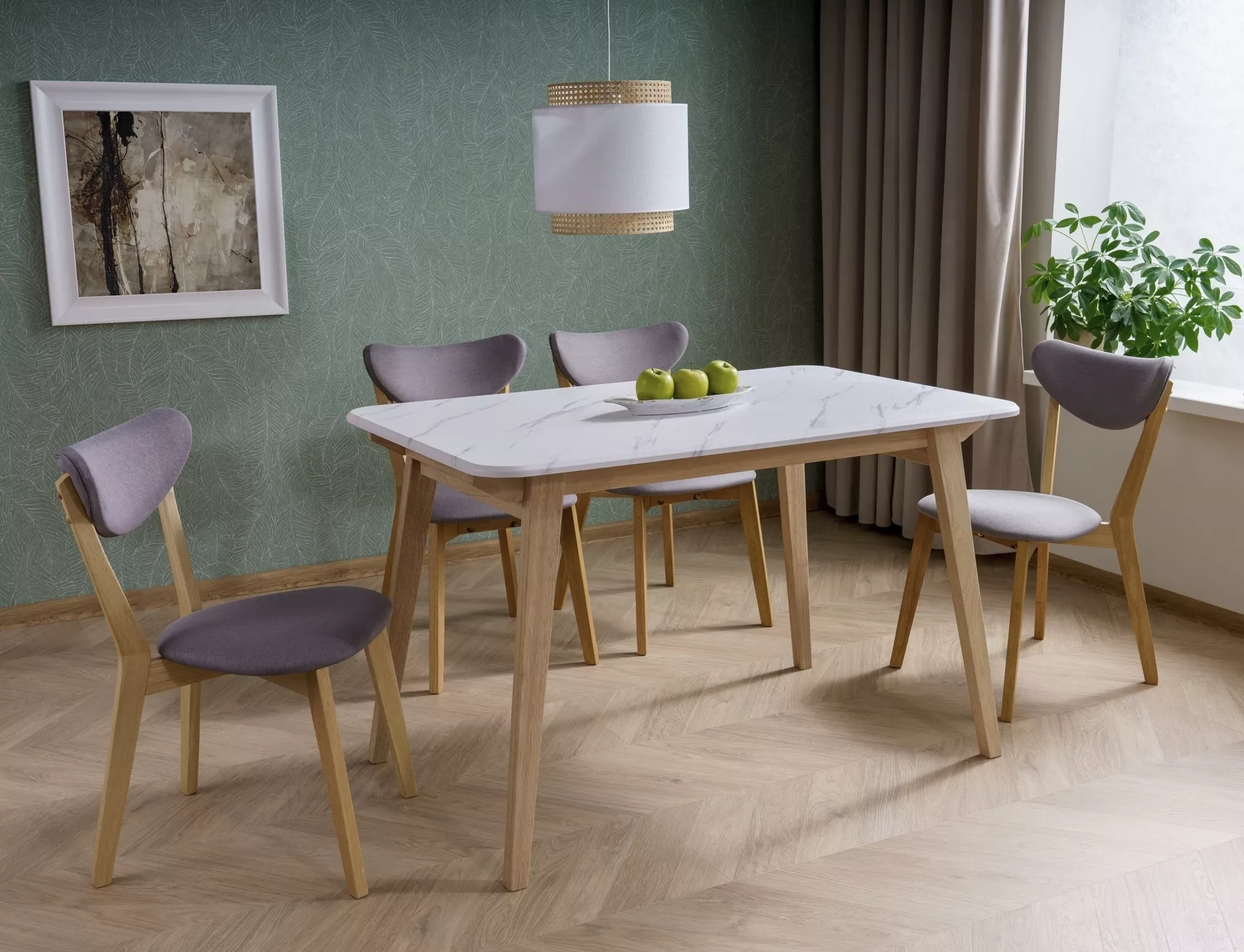 Krzesło brando dąb/szary tap. 130